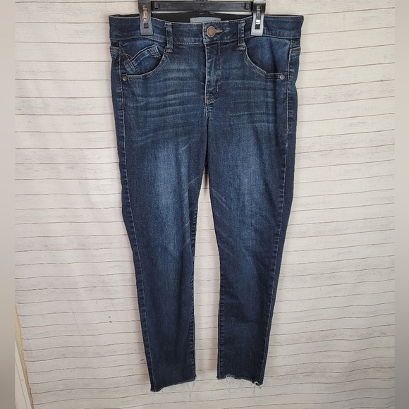 Wit & Wisdom Denim - WIT & WISDOM DARK WASH RAW HEM JEANS, SZ 8